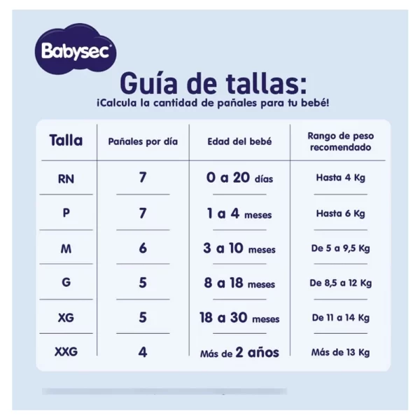 Pañales Babysec Super Premium XXG